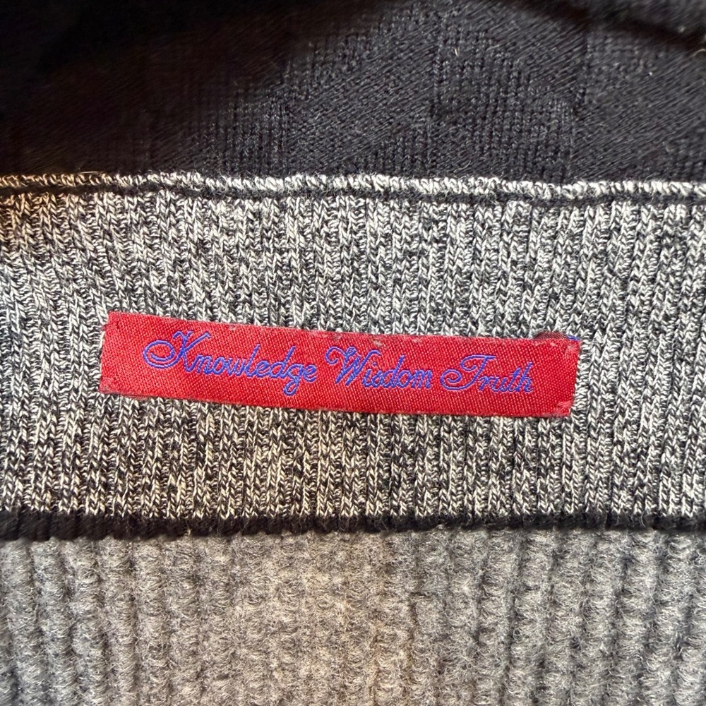 Robert Graham Wool Blend Black Cable Knit Quarter Zip Sweater Medium Luxe - Picture 9 of 12